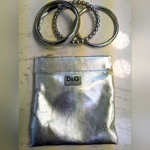 SOLD-olce & Gabbana 'What Goes Around' Silver Bangle Bracelet Set of 3